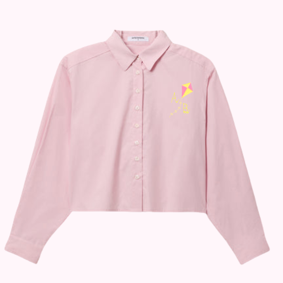 PINK CROPPED BUTTON DOWN