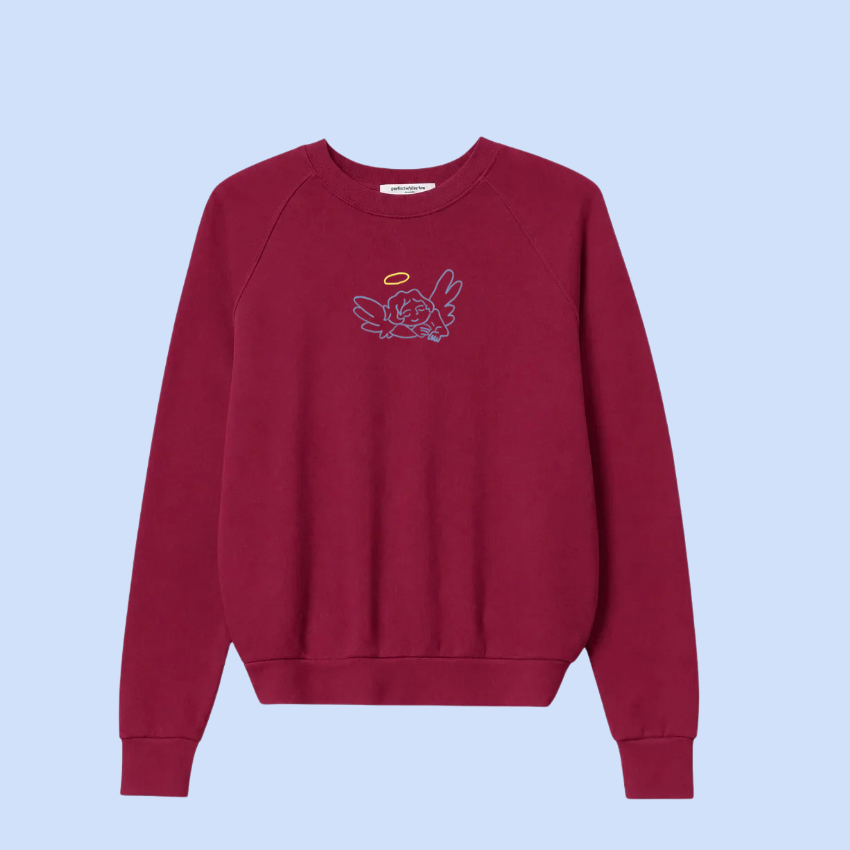 Embroidered Crew Neck Sweatshirt